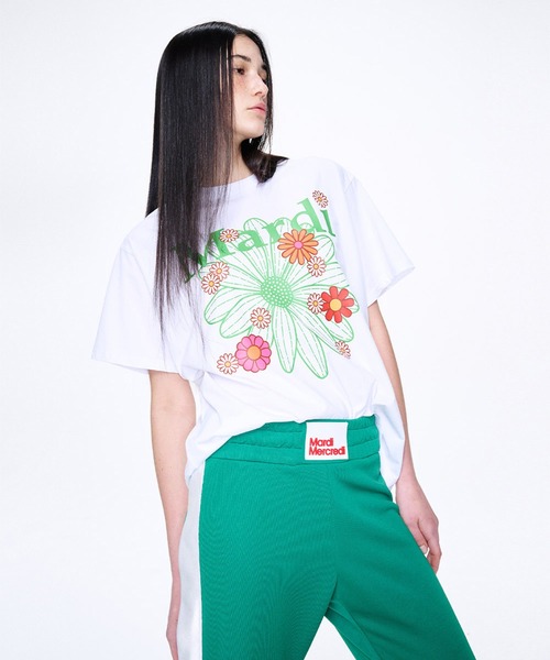 Mardi Mercredi（マルディメクルディ）の「TSHIRT FLOWERMARDI BLOSSOM（Tシャツ/カットソー・レディース・ホワイト×グリーン/ホワイト×ピンク/ライトグレー系1・FREE）」の8枚目の写真