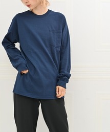 GILDAN無地胸ポケット付きロングTシャツ