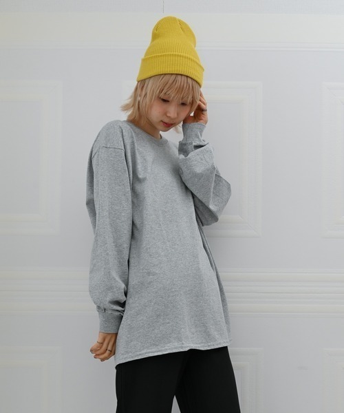Alite cloth（アリーテクロス）の「GILDAN無地胸ポケット付きロングTシャツ（Tシャツ/カットソー・レディース・ブラック/グレー/ネイビー/ホワイト・XXL/S/XL/L/M）」の17枚目の写真