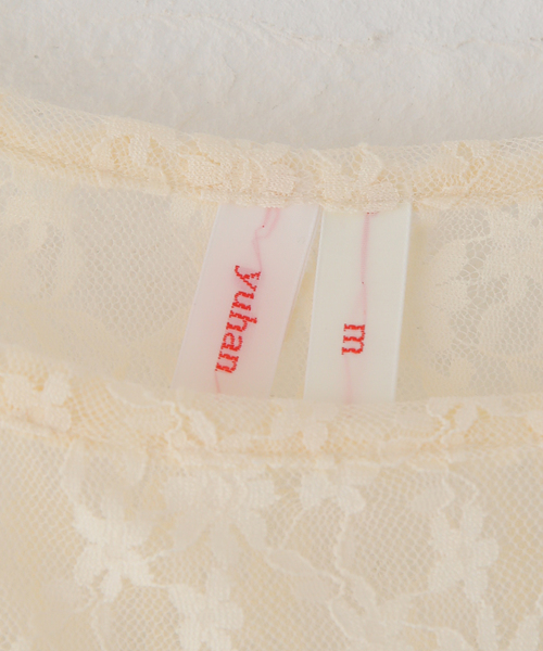 セール】【YUHAN WANG/ユハン ワン】ribbon bow lace top（T