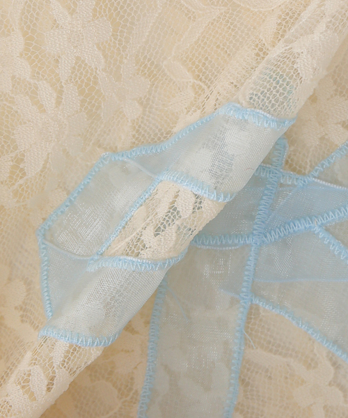 セール】【YUHAN WANG/ユハン ワン】ribbon bow lace top（T