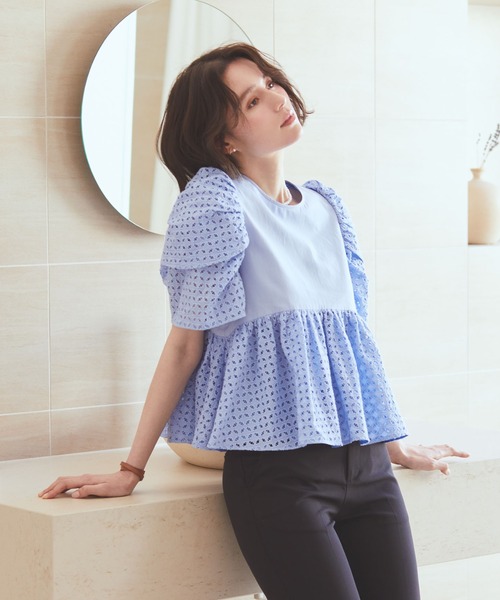 HALUHIROINE（ハルヒロイン）の「レースパフスリーブブラウス