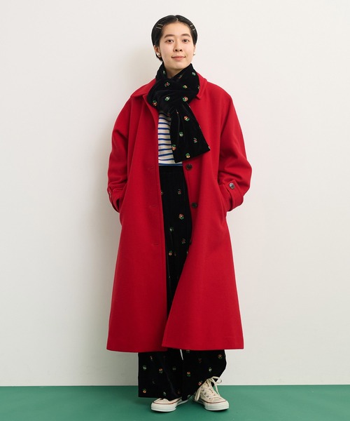 CHILD WOMAN（チャイルドウーマン）の「ベロアカラフル刺繍 マフラー（マフラー・レディース・ブラック・FREE）」の4枚目の写真