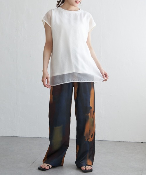【la.f… ラエフ】フレンチスリーブ　Tシャツ　カットソー　ポンチ　グレー Lee(R) フレンチスリーブTシャツ（カットソー） | grove