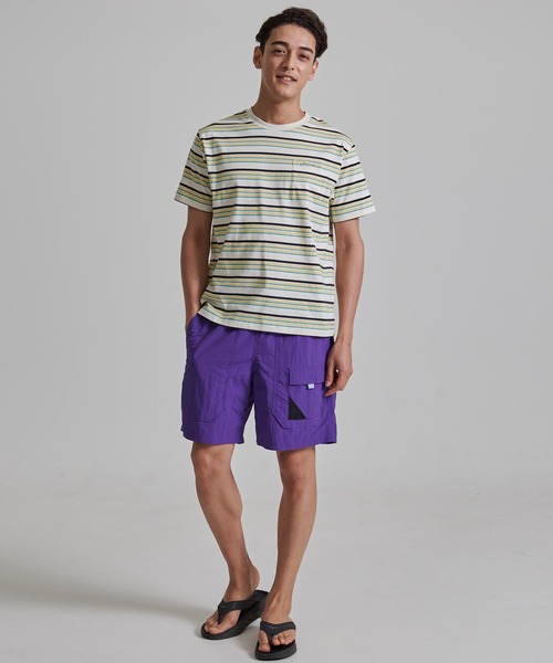 Eddie Bauer(エディーバウアー)の「マルチボーダー 半袖ポケット付 Tシャツ(Tシャツ/カットソー・メンズ・ベージュ/ブラック/ホワイト系/グレイッシュブルー・L/S/M/XXL/XL)」の9枚目の写真