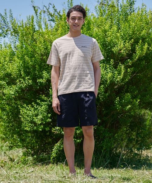 Eddie Bauer(エディーバウアー)の「マルチボーダー 半袖ポケット付 Tシャツ(Tシャツ/カットソー・メンズ・ベージュ/ブラック/ホワイト系/グレイッシュブルー・L/S/M/XXL/XL)」の21枚目の写真