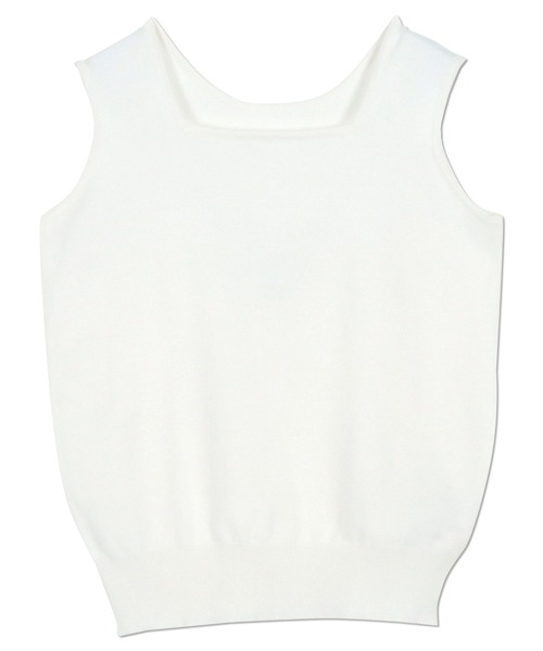 KOBE LETTUCE（コウベレタス）の「[ M L XL ] 前後2wayスクエアネックニットトップス（ニット/セーター・レディース・オフホワイト/ブルー/ホワイト系その他/ピンク系/ブラック/ネイビー/カーキ・L/XL/M）」の16枚目の写真