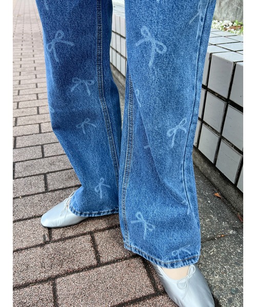 WC(ダブル シー)の「リボンプリントデニム(デニムパンツ・レディース・ブルー・FREE)」の7枚目の写真