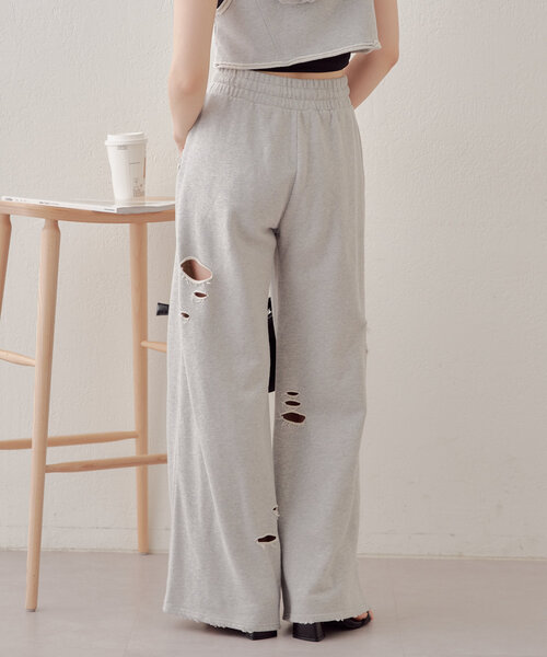 Chico（チコ）の「【セットアップ対応】ピグメントダメージスウェットパンツ（スウェットパンツ・レディース・ホワイト/グレー/ブラック・FREE）」の14枚目の写真