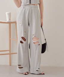 Chico | 【セットアップ対応】ピグメントダメージスウェットパンツ(スウェットパンツ)