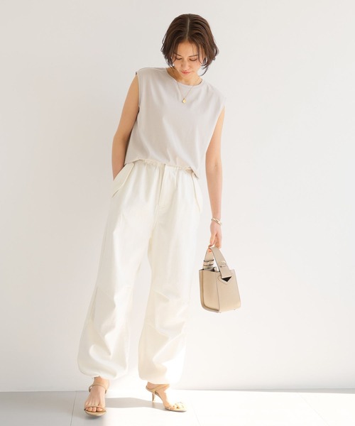 BARNYARDSTORM(バンヤードストーム)の「BARNYARDSTORM / ベーシックノースリプルオーバー【WEB限定カラー・サイズ】(Tシャツ/カットソー・レディース・チャコール/グリーン/ホワイト/ブラック/グレイッシュベージュ・S/M/L)」の9枚目の写真