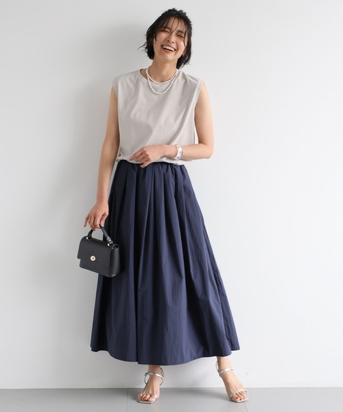 BARNYARDSTORM(バンヤードストーム)の「BARNYARDSTORM / ベーシックノースリプルオーバー【WEB限定カラー・サイズ】(Tシャツ/カットソー・レディース・チャコール/グリーン/ホワイト/ブラック/グレイッシュベージュ・S/M/L)」の7枚目の写真