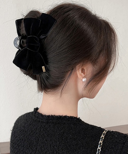 Miniministore（ミニミニストア）の「大きめ バンスクリップリボン レディース（バレッタ/ヘアクリップ・レディース・ブラック・FREE）」の3枚目の写真