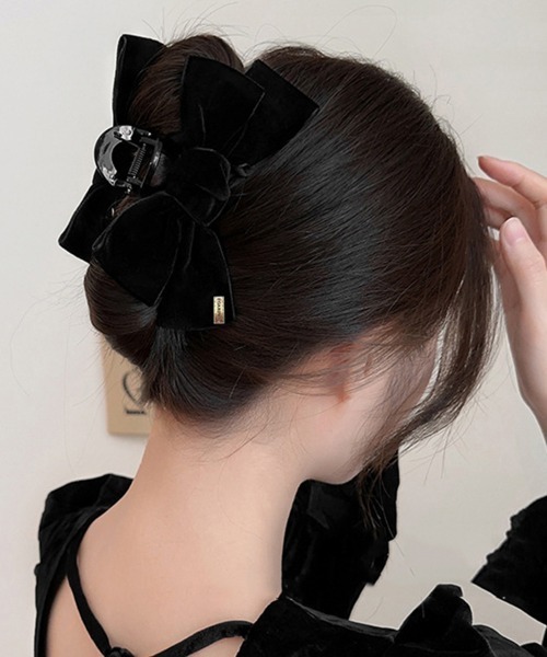 Miniministore（ミニミニストア）の「大きめ バンスクリップリボン レディース（バレッタ/ヘアクリップ・レディース・ブラック・FREE）」の5枚目の写真