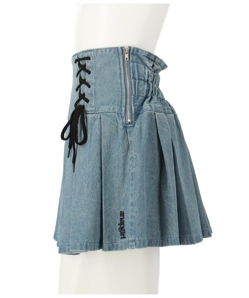 ANAP GiRL(アナップガール)の「ダブルスピンドルプリーツスカート(スカート・キッズ・アイボリー/ブルー・S/M/XS)」の4枚目の写真