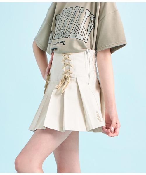 ANAP GiRL(アナップガール)の「ダブルスピンドルプリーツスカート(スカート・キッズ・アイボリー/ブルー・S/M/XS)」の10枚目の写真