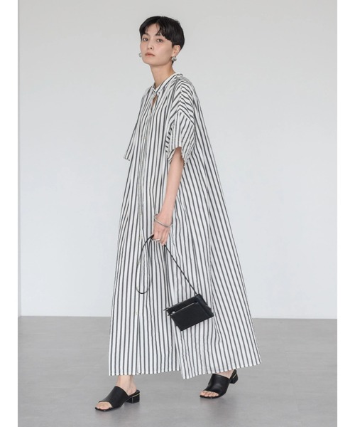 AMERICAN HOLIC（アメリカンホリック）の「イージーケア+接触冷感丈違い強撚ワッシャーワンピース（ワンピース・レディース・ブラック系その他2/ベージュ系その他2・M/L）」の3枚目の写真