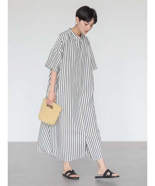 AMERICAN HOLIC（アメリカンホリック）の「イージーケア+接触冷感丈違い強撚ワッシャーワンピース（ワンピース・レディース・ブラック系その他2/ベージュ系その他2・M/L）」の8枚目の写真