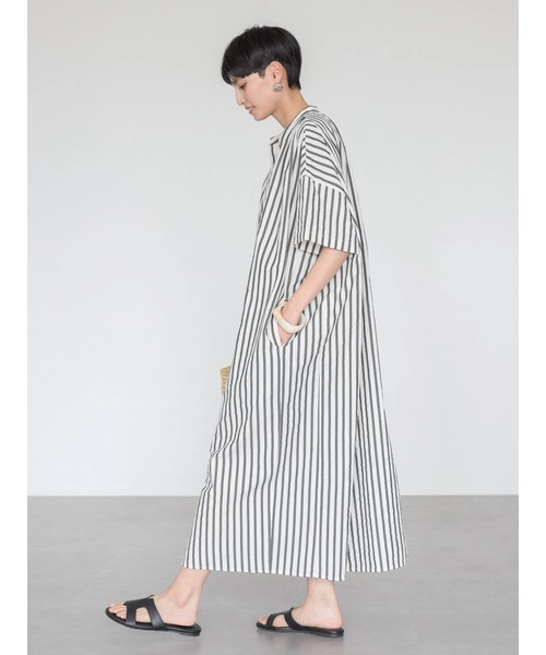 AMERICAN HOLIC（アメリカンホリック）の「イージーケア+接触冷感丈違い強撚ワッシャーワンピース（ワンピース・レディース・ブラック系その他2/ベージュ系その他2・M/L）」の9枚目の写真