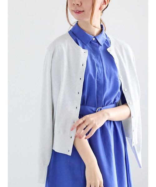 Te chichi（テチチ）の「14G強撚綿メタル釦クルーカーデ（カーディガン/ボレロ・レディース・ゴールド/ホワイト/レッド/ブラック/シルバー・F）」の6枚目の写真