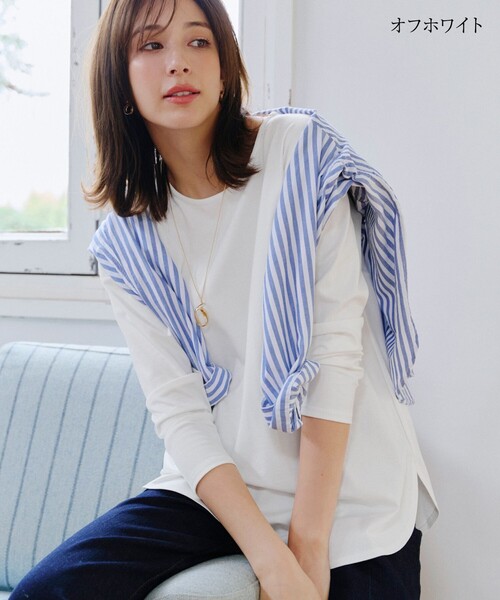 Tiaclasse(ティアクラッセ)の「【選べる裾】 レイヤードヘムカットソーTシャツ(Tシャツ/カットソー・レディース・ホワイト系その他3/ホワイト系その他/ホワイト系その他4/ホワイト系その他2/オフホワイト/ホワイト系その他5・XXL/XL)」の8枚目の写真