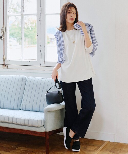 Tiaclasse(ティアクラッセ)の「【選べる裾】 レイヤードヘムカットソーTシャツ(Tシャツ/カットソー・レディース・ホワイト系その他3/ホワイト系その他/ホワイト系その他4/ホワイト系その他2/オフホワイト/ホワイト系その他5・XXL/XL)」の9枚目の写真