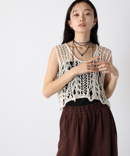 JEANASIS(ジーナシス)の「クラッシュニットNS/142599(ベスト・レディース・ブラック/マルチ/チャコールグレー/オフホワイト・FREE)」の20枚目の写真