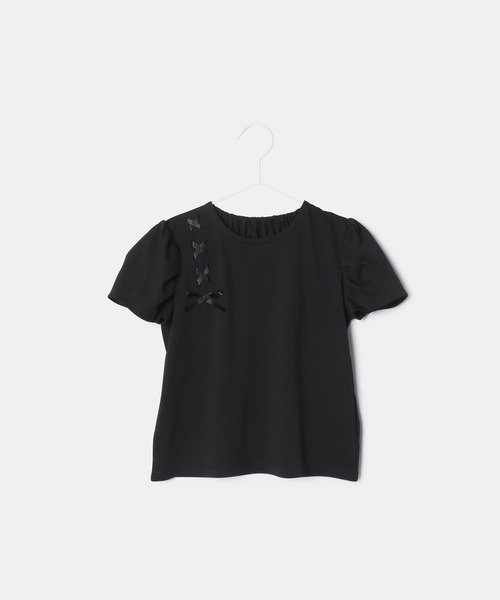 ROPE' PICNIC(ロペピクニック)の「【KIDS】タックスリーブレースアップTシャツ/冷感・WEB限定サイズ:110cm(Tシャツ/カットソー・キッズ・キナリ/ブラック・130/120/110/150/140)」の3枚目の写真