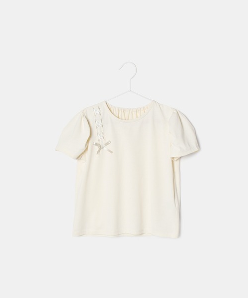 ROPE' PICNIC(ロペピクニック)の「【KIDS】タックスリーブレースアップTシャツ/冷感・WEB限定サイズ:110cm(Tシャツ/カットソー・キッズ・キナリ/ブラック・130/120/110/150/140)」の12枚目の写真