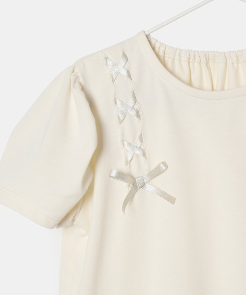 ROPE' PICNIC(ロペピクニック)の「【KIDS】タックスリーブレースアップTシャツ/冷感・WEB限定サイズ:110cm(Tシャツ/カットソー・キッズ・キナリ/ブラック・130/120/110/150/140)」の13枚目の写真