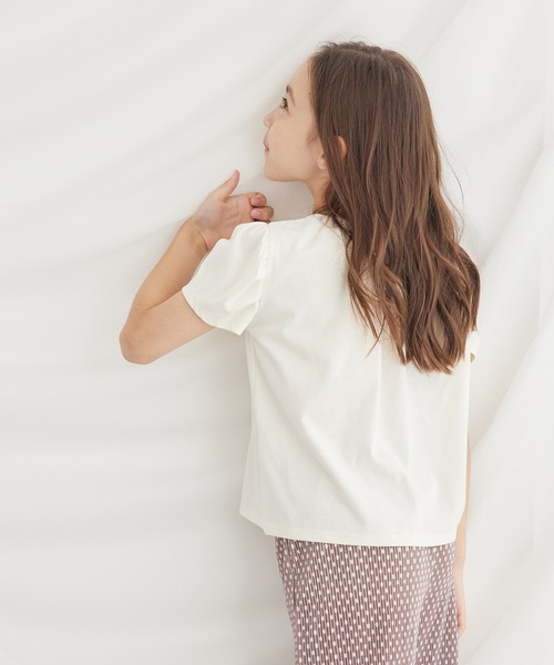 ROPE' PICNIC(ロペピクニック)の「【KIDS】タックスリーブレースアップTシャツ/冷感・WEB限定サイズ:110cm(Tシャツ/カットソー・キッズ・キナリ/ブラック・130/120/110/150/140)」の19枚目の写真