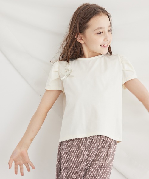 ROPE' PICNIC(ロペピクニック)の「【KIDS】タックスリーブレースアップTシャツ/冷感・WEB限定サイズ:110cm(Tシャツ/カットソー・キッズ・キナリ/ブラック・130/120/110/150/140)」の17枚目の写真