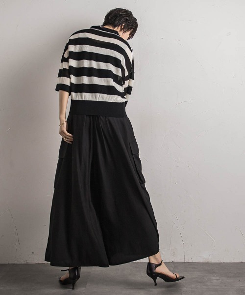 MAYSON GREY(メイソングレイ)の「ハーフZIPシアーポロニットプルオーバー≪手洗い可能≫(ニット/セーター・レディース・ブラック系その他/グリーン/ライトグレー・M)」の14枚目の写真