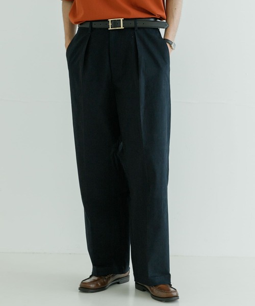 URBAN RESEARCH(アーバンリサーチ)の「ストレッチピーチツイルTUCK WIDE PANTS(その他パンツ・メンズ・ブラック/ネイビー/ブラウン・MEDIUM/LARGE)」の12枚目の写真