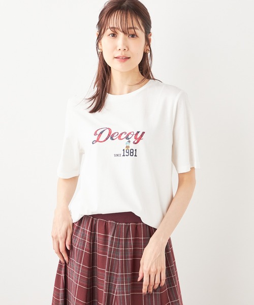 DECOY SINCE 1981(デコイシンスイチキュウハチイチ)の「【接触冷感・UVカット】コイくんロゴTシャツ(Tシャツ/カットソー・レディース・ホワイト/ネイビー/サックスブルー・M/L/LL)」の3枚目の写真