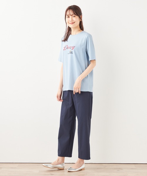 DECOY SINCE 1981(デコイシンスイチキュウハチイチ)の「【接触冷感・UVカット】コイくんロゴTシャツ(Tシャツ/カットソー・レディース・ホワイト/ネイビー/サックスブルー・M/L/LL)」の14枚目の写真