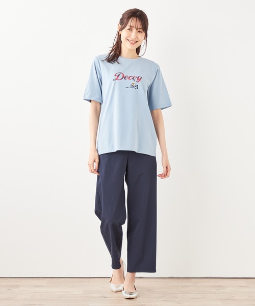 DECOY SINCE 1981(デコイシンスイチキュウハチイチ)の「【接触冷感・UVカット】コイくんロゴTシャツ(Tシャツ/カットソー・レディース・ホワイト/ネイビー/サックスブルー・M/L/LL)」の13枚目の写真