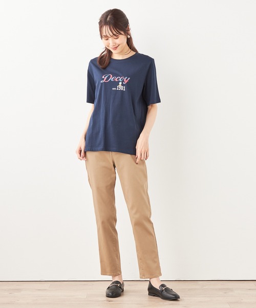 DECOY SINCE 1981(デコイシンスイチキュウハチイチ)の「【接触冷感・UVカット】コイくんロゴTシャツ(Tシャツ/カットソー・レディース・ホワイト/ネイビー/サックスブルー・M/L/LL)」の17枚目の写真