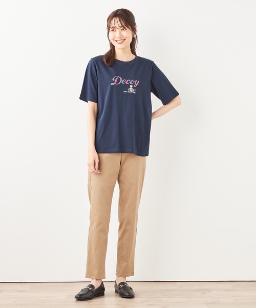 DECOY SINCE 1981(デコイシンスイチキュウハチイチ)の「【接触冷感・UVカット】コイくんロゴTシャツ(Tシャツ/カットソー・レディース・ホワイト/ネイビー/サックスブルー・M/L/LL)」の16枚目の写真