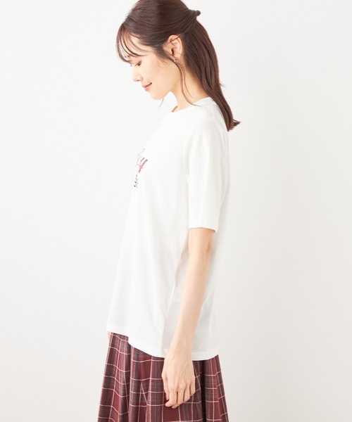 DECOY SINCE 1981(デコイシンスイチキュウハチイチ)の「【接触冷感・UVカット】コイくんロゴTシャツ(Tシャツ/カットソー・レディース・ホワイト/ネイビー/サックスブルー・M/L/LL)」の7枚目の写真