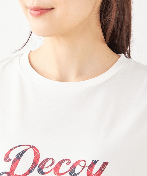 DECOY SINCE 1981(デコイシンスイチキュウハチイチ)の「【接触冷感・UVカット】コイくんロゴTシャツ(Tシャツ/カットソー・レディース・ホワイト/ネイビー/サックスブルー・M/L/LL)」の5枚目の写真