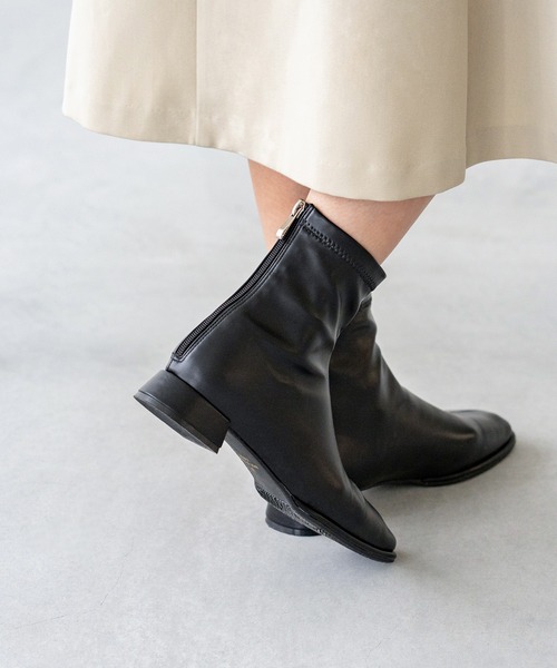 welleg（ウェレッグ）の「【 極やわ 】 晴雨兼用 ストレッチショートブーツ（ブーツ・レディース・シルバー/ブラック/アイボリー/ダークブラウン・SS/S/M/L/LL/3L）」の6枚目の写真