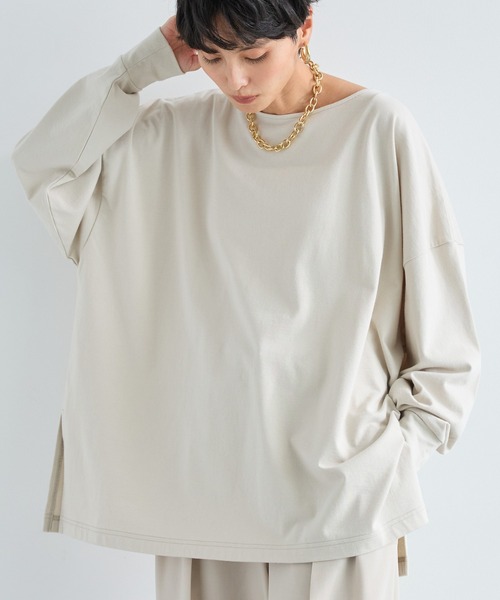 BARNYARDSTORM（バンヤードストーム）の「BARNYARDSTORM / ポンチョシルエットプルオーバー　マシンウォッシャブル（Tシャツ/カットソー・レディース・ホワイト×ネイビー/ホワイト/ベージュ系その他・FREE）」の7枚目の写真