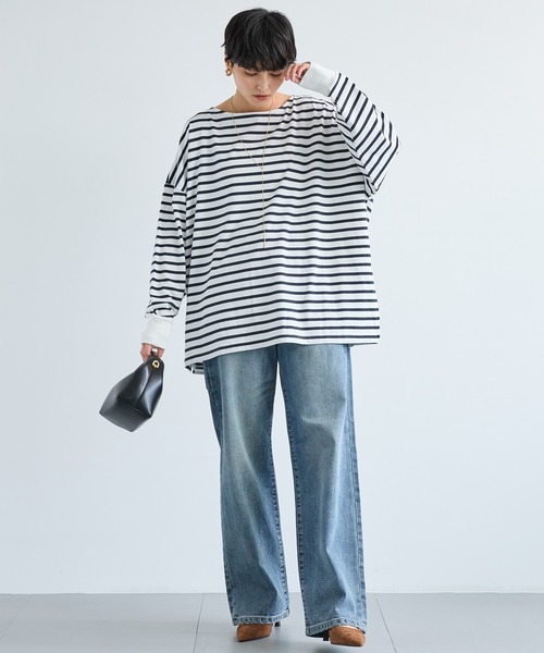 BARNYARDSTORM（バンヤードストーム）の「BARNYARDSTORM / ポンチョシルエットプルオーバー　マシンウォッシャブル（Tシャツ/カットソー・レディース・ホワイト×ネイビー/ホワイト/ベージュ系その他・FREE）」の19枚目の写真