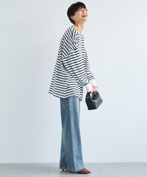 BARNYARDSTORM（バンヤードストーム）の「BARNYARDSTORM / ポンチョシルエットプルオーバー　マシンウォッシャブル（Tシャツ/カットソー・レディース・ホワイト×ネイビー/ホワイト/ベージュ系その他・FREE）」の20枚目の写真