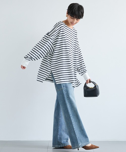 BARNYARDSTORM（バンヤードストーム）の「BARNYARDSTORM / ポンチョシルエットプルオーバー　マシンウォッシャブル（Tシャツ/カットソー・レディース・ホワイト×ネイビー/ホワイト/ベージュ系その他・FREE）」の21枚目の写真