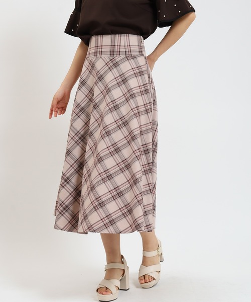 ASTORIA ODIER（アストリアオディール）の「ウエストヨークチェックサーキュラースカート（スカート・レディース・ブラウン/ベージュ・SMALL/MEDIUM）」の20枚目の写真
