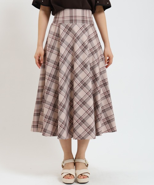 ASTORIA ODIER（アストリアオディール）の「ウエストヨークチェックサーキュラースカート（スカート・レディース・ブラウン/ベージュ・SMALL/MEDIUM）」の16枚目の写真