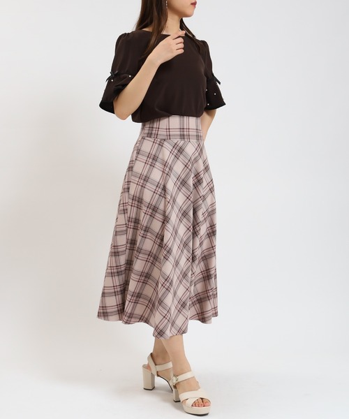ASTORIA ODIER（アストリアオディール）の「ウエストヨークチェックサーキュラースカート（スカート・レディース・ブラウン/ベージュ・SMALL/MEDIUM）」の18枚目の写真