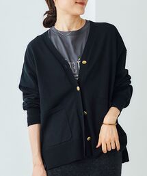 メタルボタンワイドVカーデ